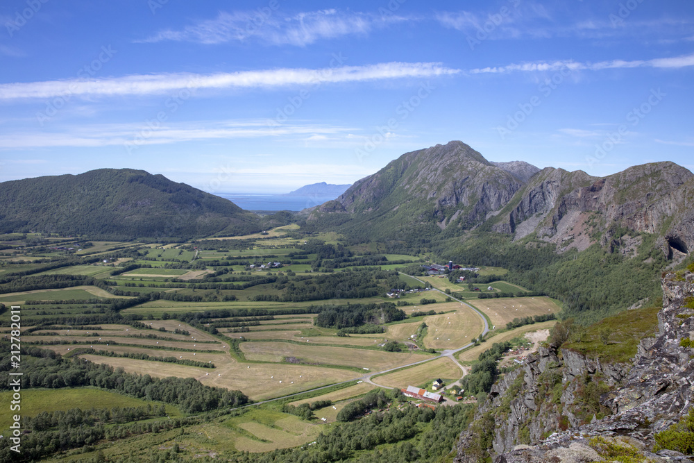 Fototapeta premium Happy hiking in Nordland county Northern Norway