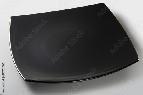 Elegant square black glossy plate