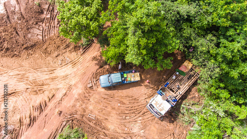 Photography The top view of human deforestation
