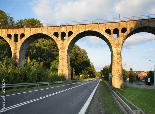 Railway viaduct in Lewin Klodzki. Lower Silesian voivodeship. Poland photo