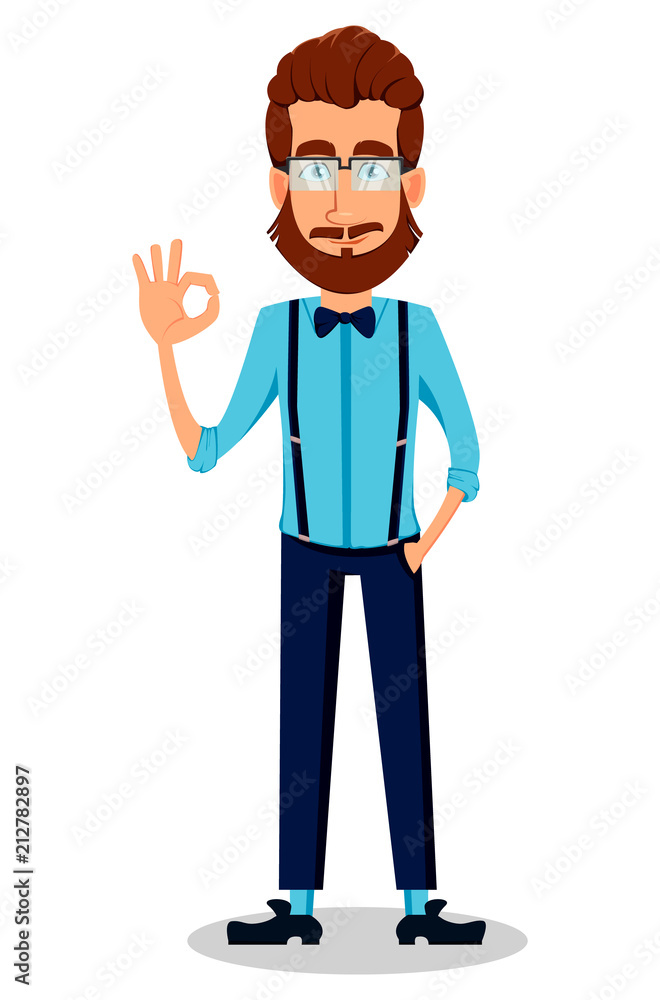 Young bearded hipster man in glasses Young bearded hipster man in glasses