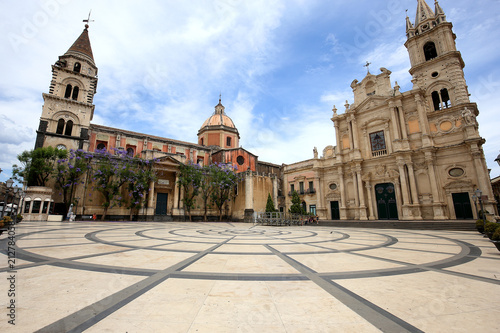 Tableau sur toile Piazza del duomo of Acireale, sicily, Italy