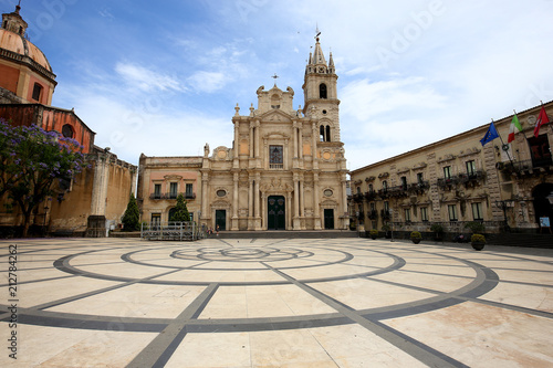 Piazza del duomo of Acireale, sicily, Italy