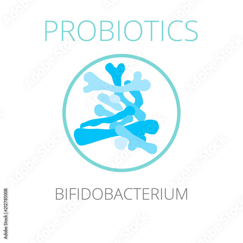 Probiotics Bifidobacterium, vector illustration.