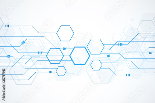 Abstract hexagon background , Technology polygonal concept