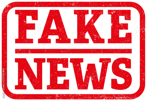 red fake news rubber stamp vector illustration