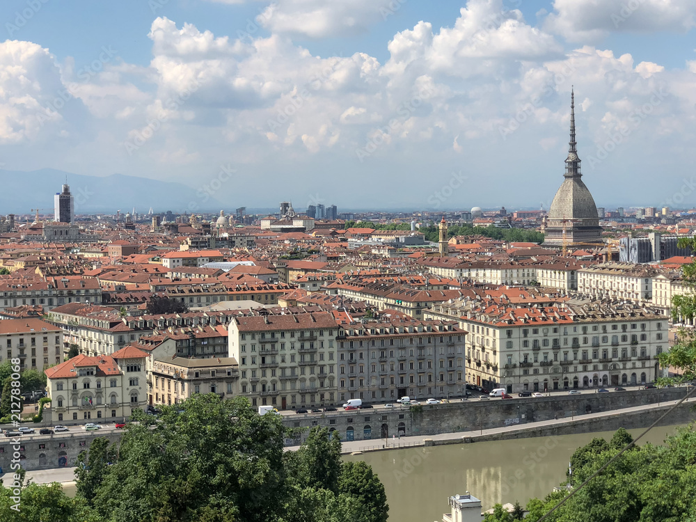 Panoramic of the city of Turin italy