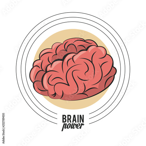 Brain power cartoon isolated vector illustration graphic design