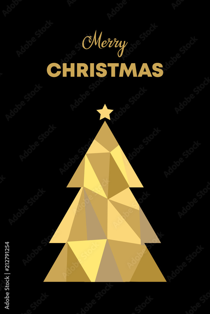Fototapeta premium Glitzernder Weihnachtsbaum mit der Schrift: 