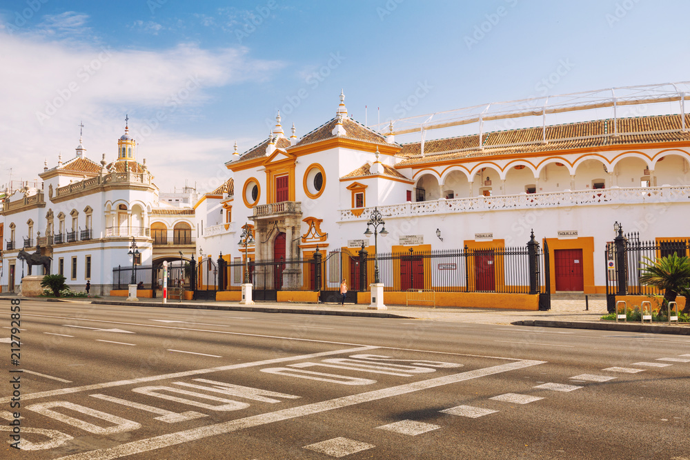 Seville - Plaza de toros. Seville Real Maestranza bullring plaza toros de Sevilla in Andalusia, Spain
