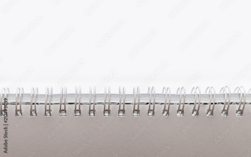 Part Of Blank White Spiral Notebook Isolated Part Of Blank White Spiral Notebook Isolated
