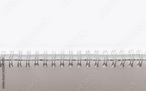 Part Of Blank White Spiral Notebook Isolated