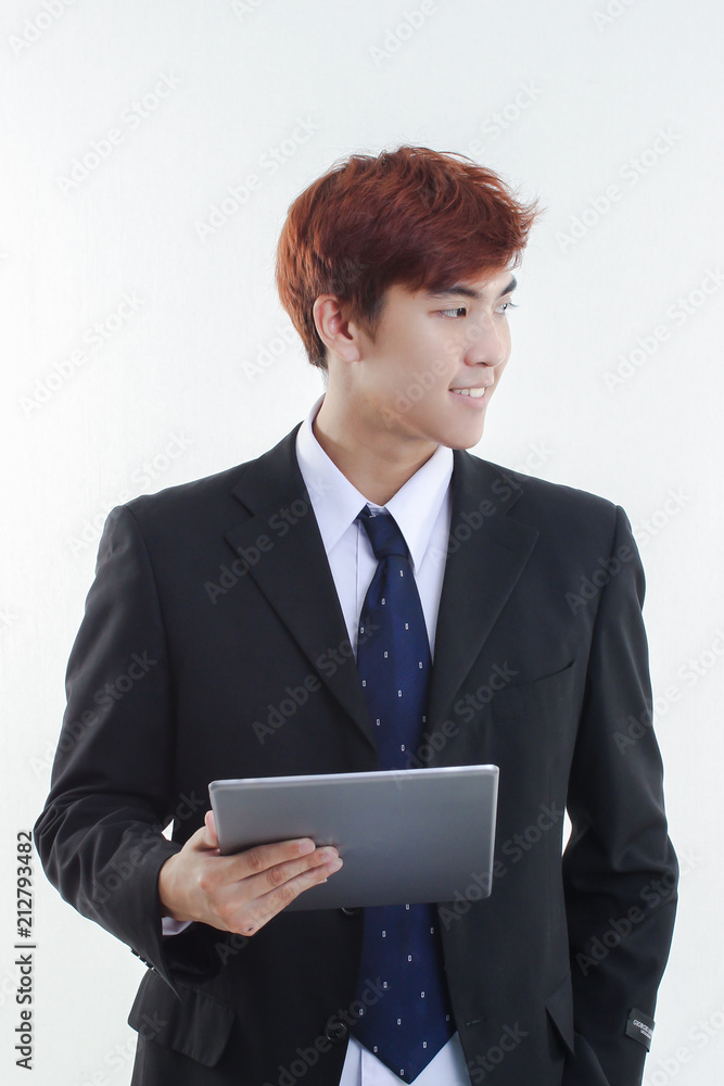 Businessman using tablet computer with copy space Businessman using tablet computer with copy space