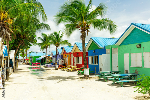Fototapeta Colourful houses on the tropical island of Barbados