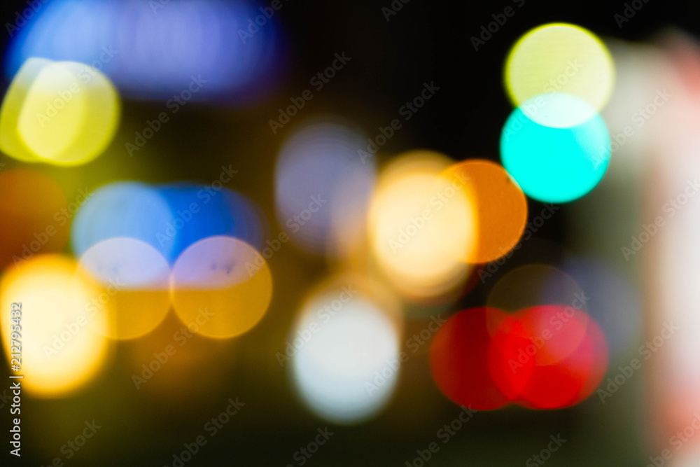 Colorful of  circle bokeh burry on dark background