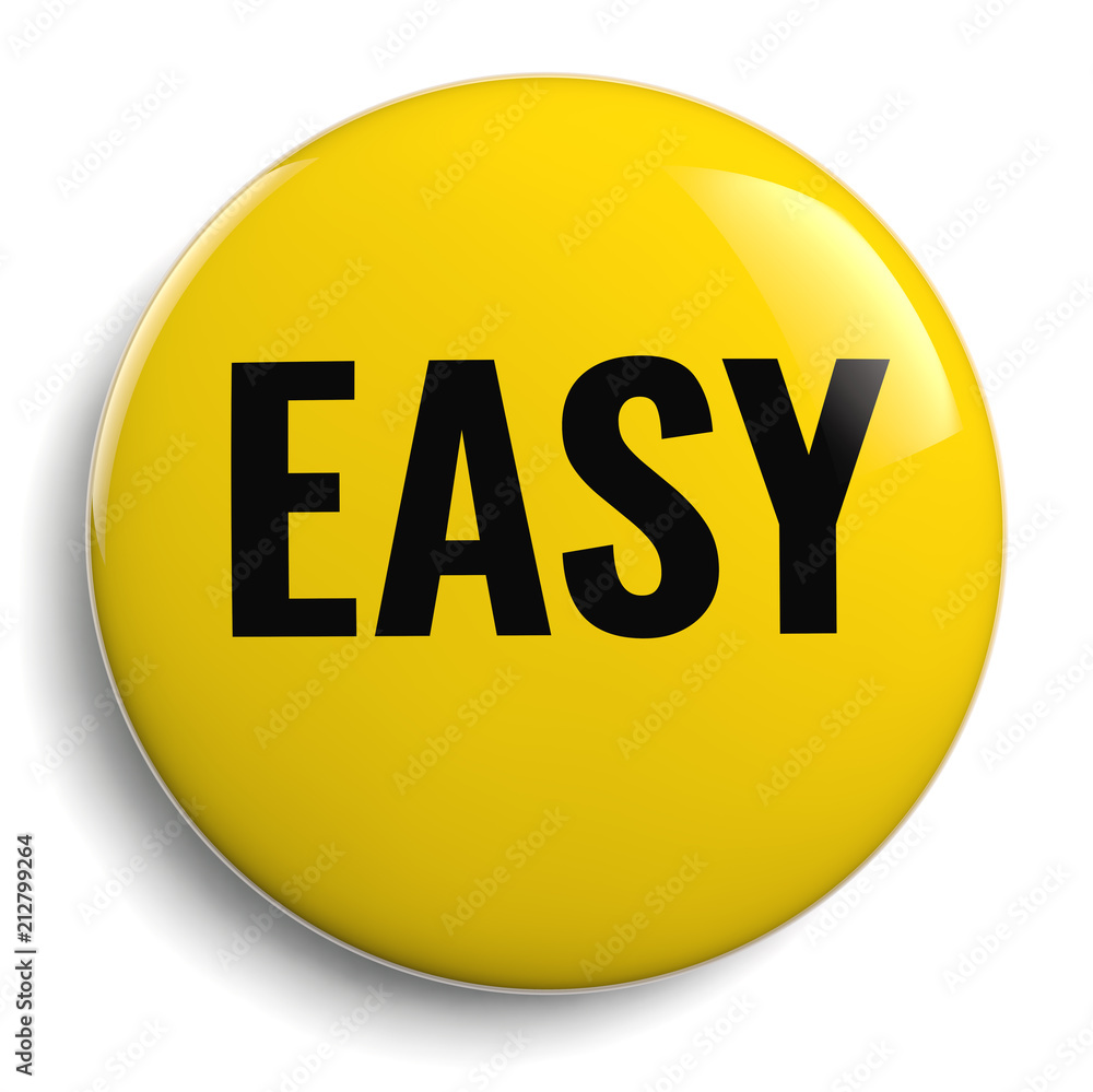 Easy Yellow Round Symbol Isolated Easy Yellow Round Symbol Isolated