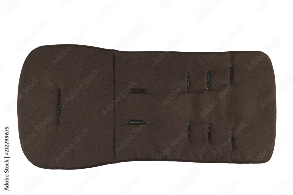 Mattress for a baby stroller on a white background. Mattress for a baby stroller on a white background.