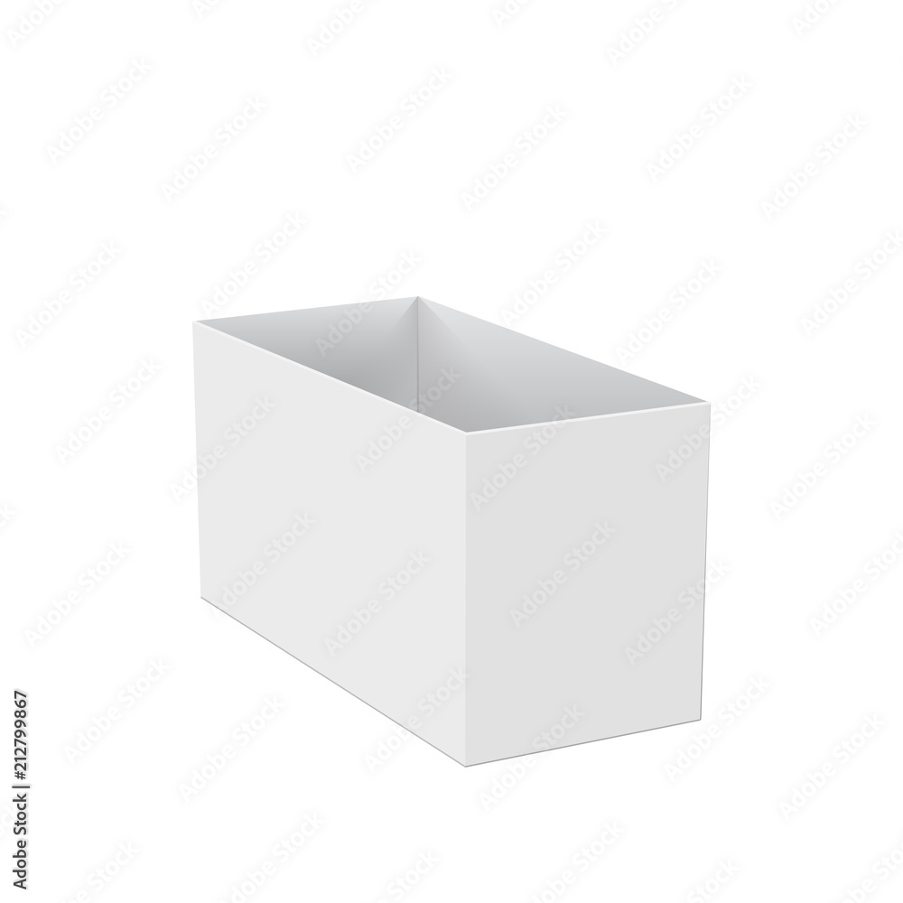 Fototapeta premium Blank of opened box isolated on white. Vector