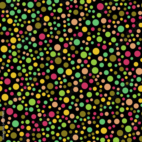 Seamless pattern with colorful dots. Vector