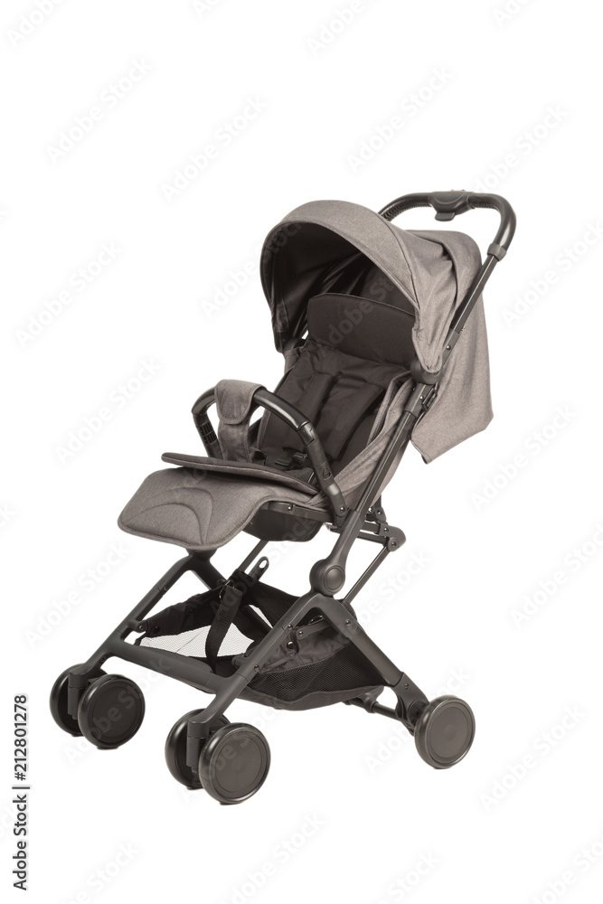 A stroller on a white background, modern design. A stroller on a white background, modern design.