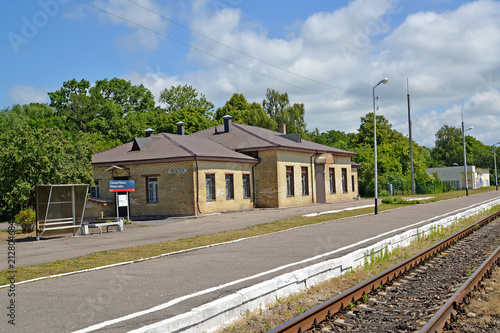 Fototapeta Naklejka Na Ścianę i Meble -  POLESSK, RUSSIA. View of the railway station