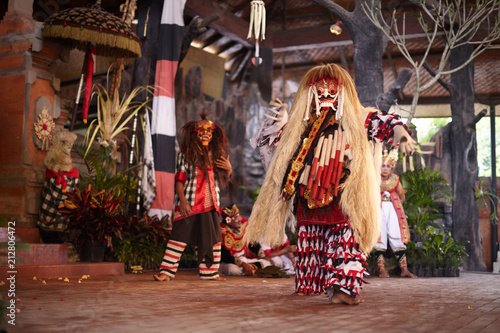 BALI ISLAND, INDONESIA - February 15, 2013: Beautiful theatrical performance with mythical creatures, dance Kechak.