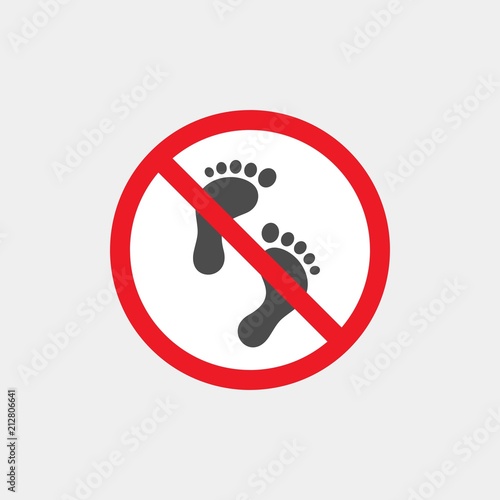 No barefoot flat vector icon or sign