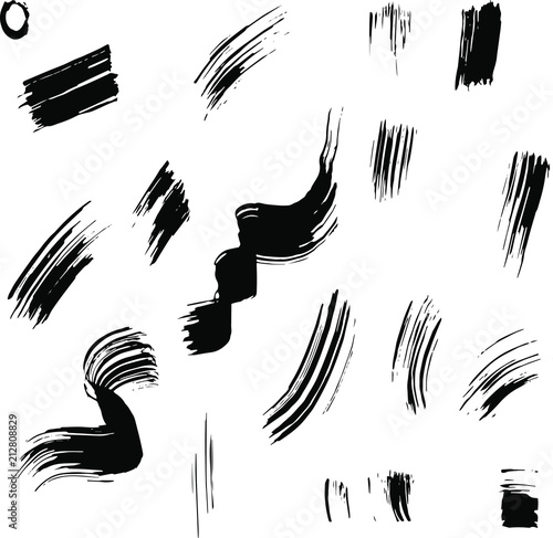 black abstract strokes made with ink