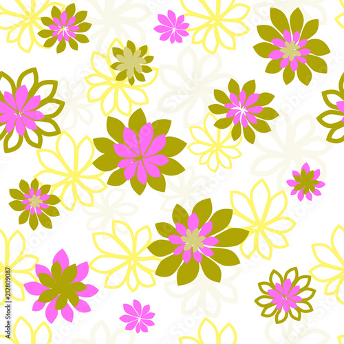 Seamless vector pattern with flowers. Flower pattern. Prints for textiles with flowers. Scrapbook paper  wrapping paper.