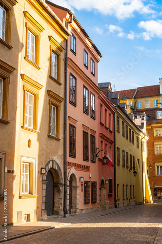 Building in old town of Warsaw. The travel destination of Poland photo