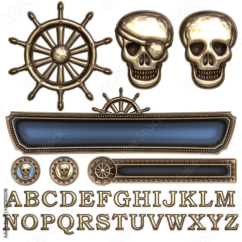 pirate silver frame and font