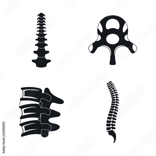 Spine orthopedic vertebra icons set. Simple illustration of 4 spine orthopedic vertebra vector icons for web