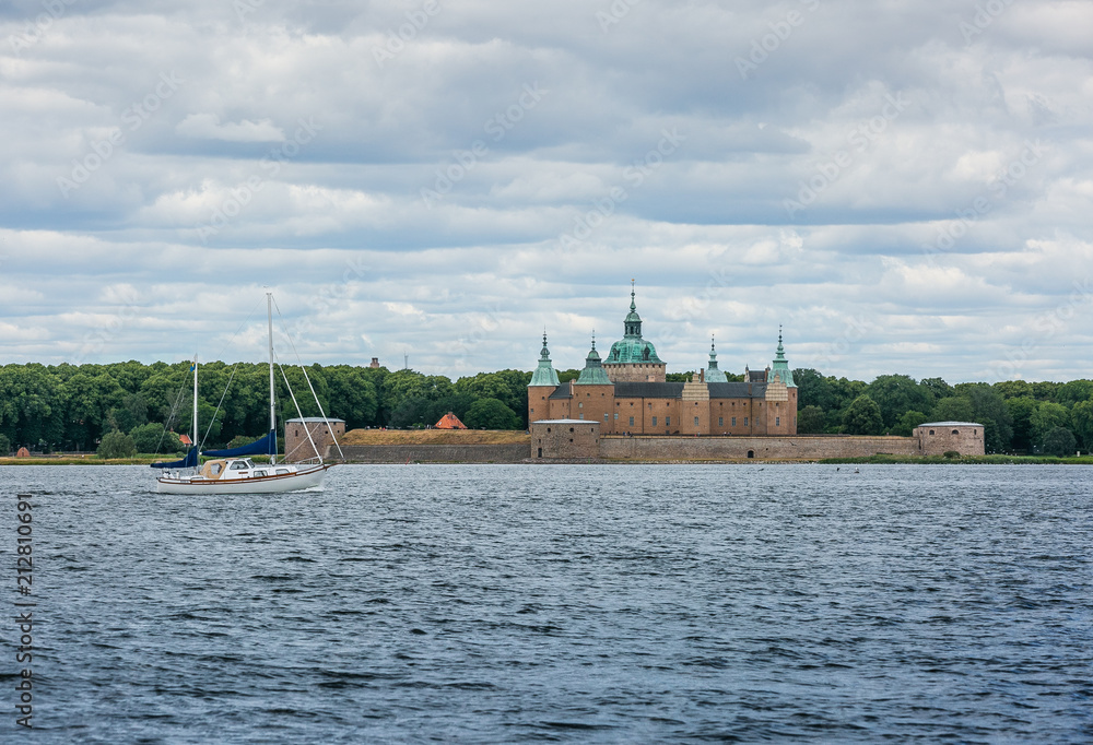 Sailing in the Baltic. Kalmar castle from the sea