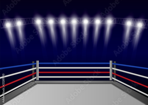 Boxing ring concept background. Realistic illustration of boxing ring vector concept background for web design