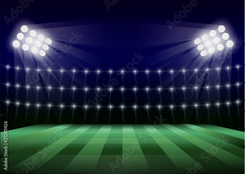 Soccer field concept background. Realistic illustration of soccer field vector concept background for web design © anatolir