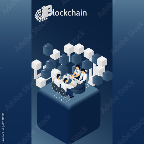 Blockchain isometric composition
