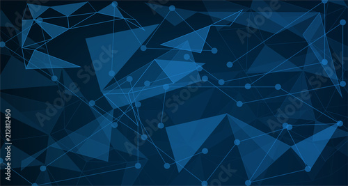  background 16:9 of triangles  in blue colors background. Illustration