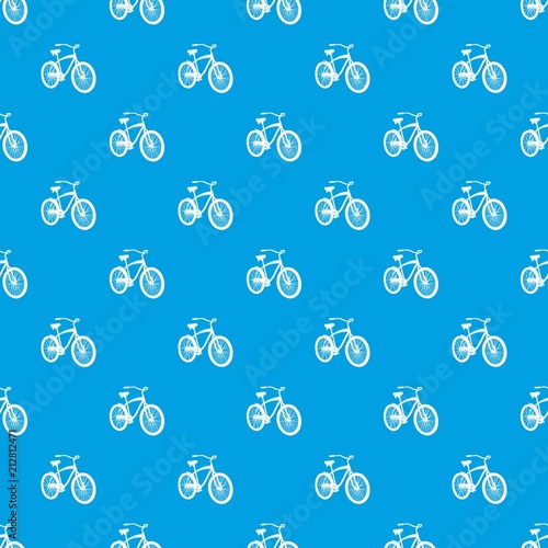 Bicycle pattern vector seamless blue repeat for any use