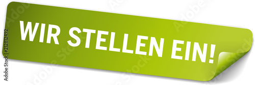 grüner sticker Wir stellen ein