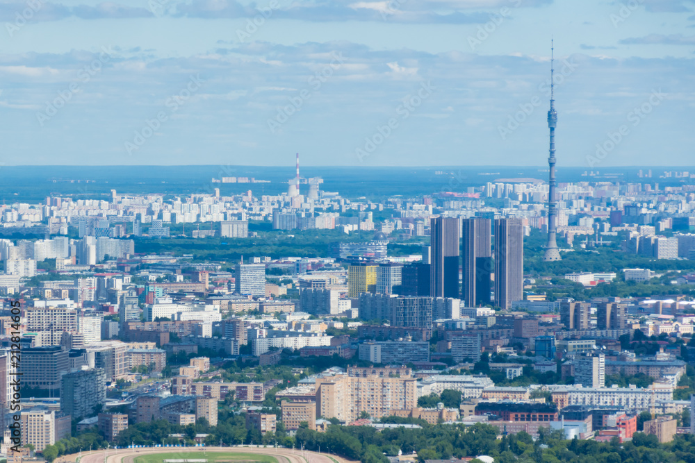 view of the Ostankino tower in Moscow