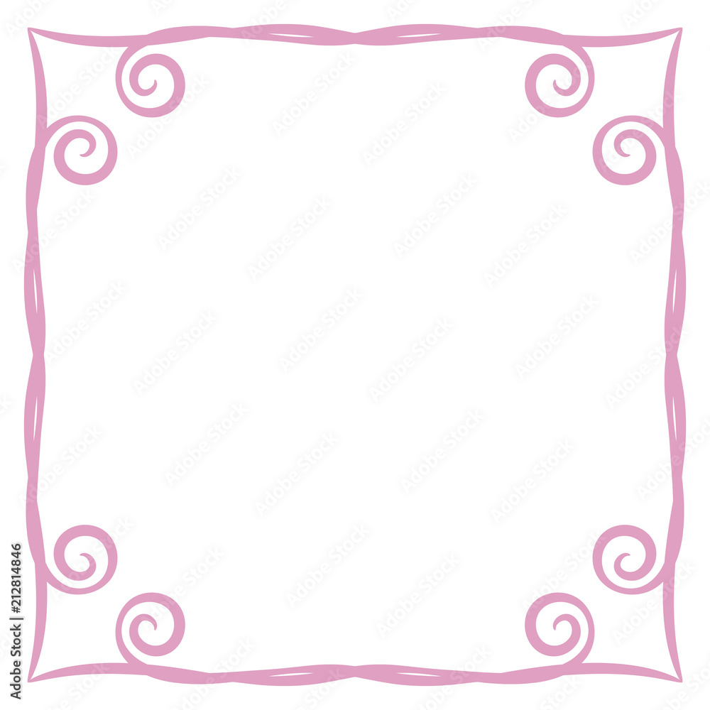 custom made wallpaper toronto digitalframe pink simple curls vector illustration postcard page background record square isolated on white background object empty space for saying poem congratulation quote