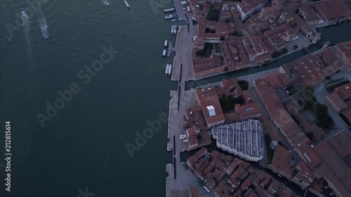 Beautiful Aerial footage of Venice Italy at sunrise photo