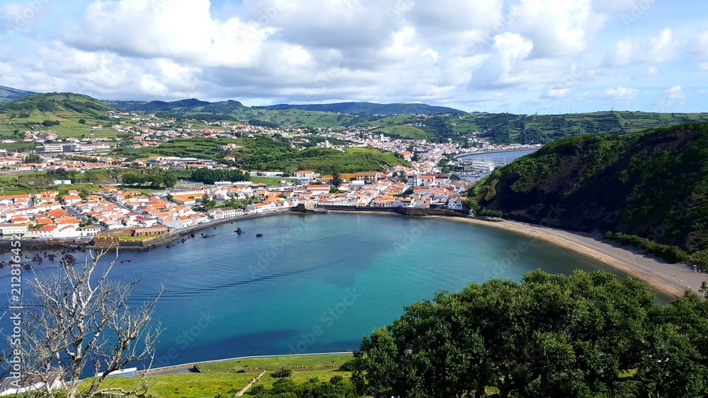 Fototapeta premium Panorama view on Horta, Faial, Azores