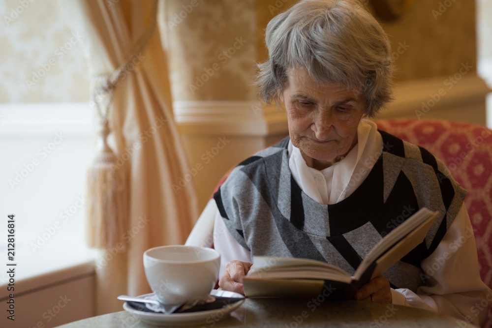 Senior woman reading a book Senior woman reading a book