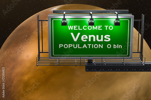 Fototapeta Naklejka Na Ścianę i Meble -  Welcome to Venus concept, 3D rendering