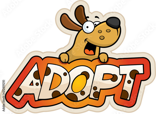 Cartoon Dog Adopt Sign