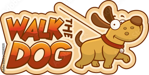  Cartoon Walk the Dog Sign