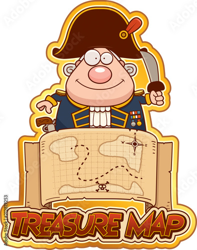 Cartoon Admiral Treasure Map photo