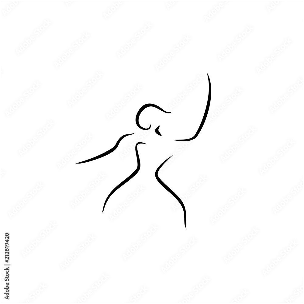 woman dancing icon vector