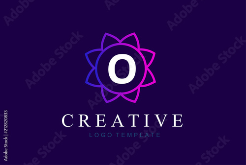 Monogram letter O  initials logo. Abstract elegant flower logo icon vector design.